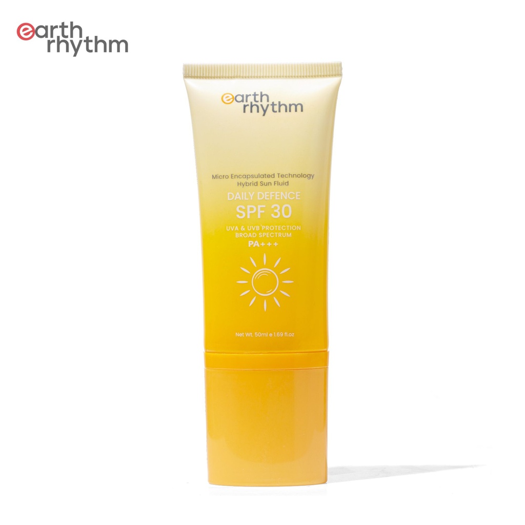 Earth Rhythm Daily Defence Sunscreen SPF 30 for All Skin Types PA++++, Non Sticky/ Non Greasy For Men & Women - 50 ml