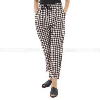 womens checkered joggers