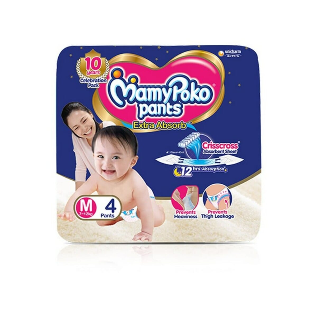 Mamy Poko Pants Happy Day Night Comfortably Thin Size M 74X4 Pack  ผ้าอ้อมเด็ก | Watsons.co.th​