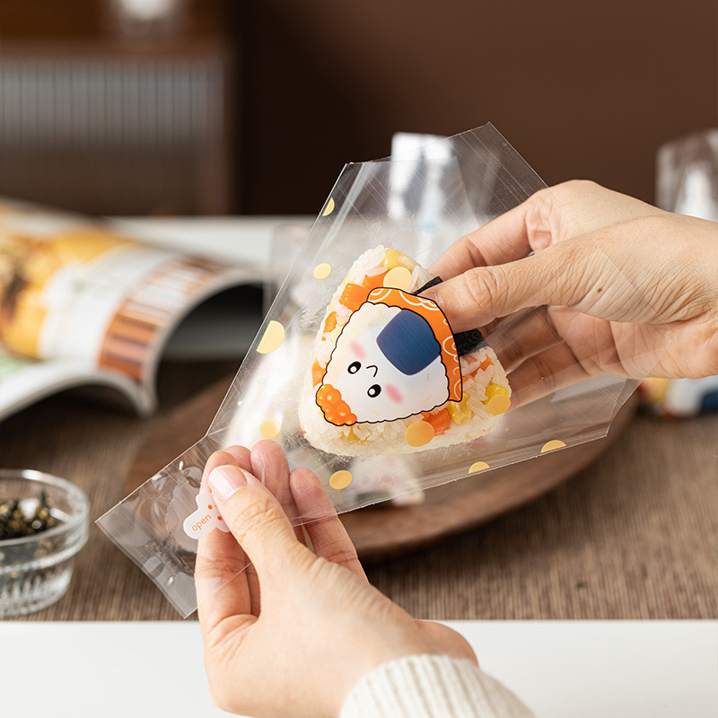 20/50/100Pcs Triangle Rice Ball Onigiri Packing Bag Transparent Wrapper