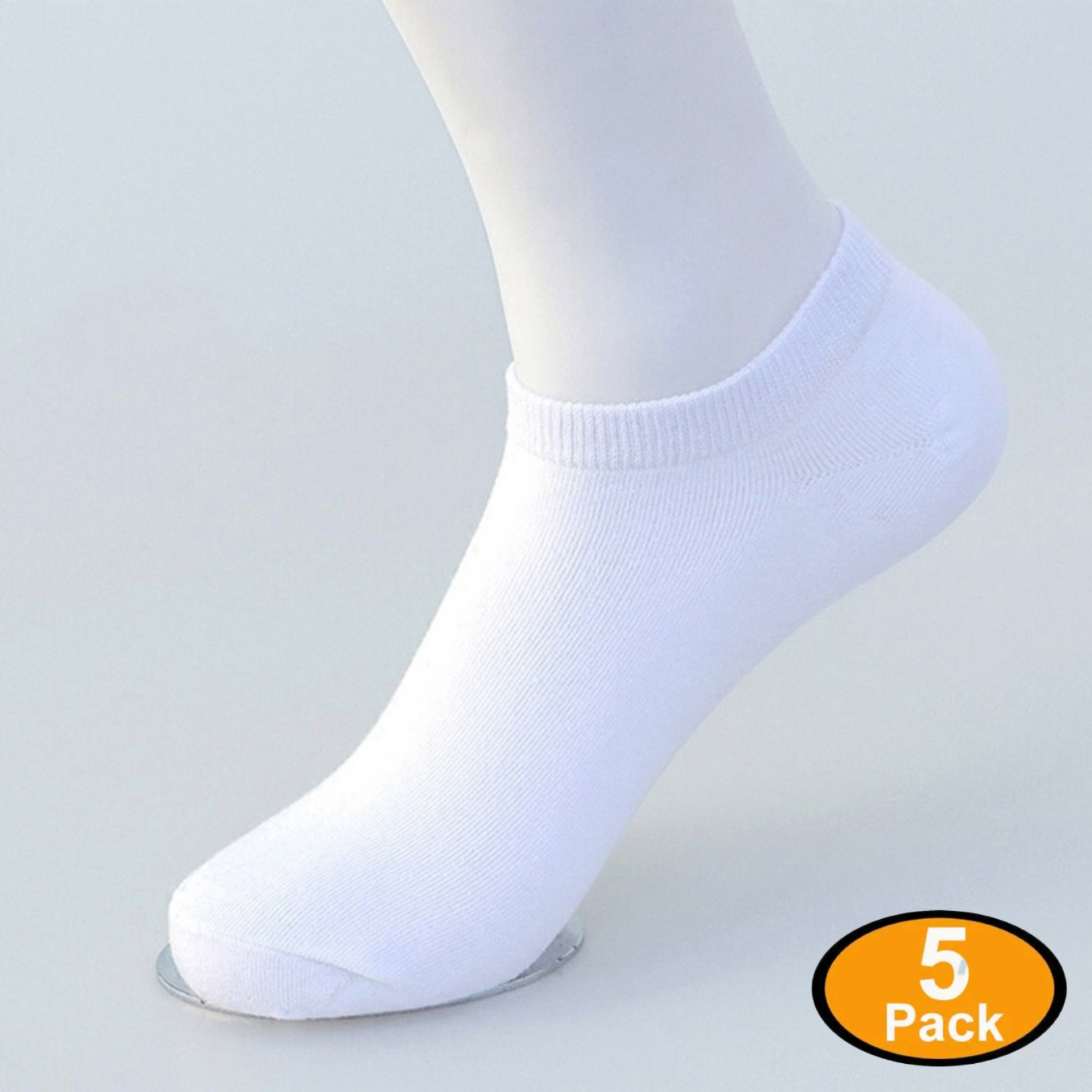Women's Fashion Classic Comfortable Cotton Plain Ankle Socks (Pack Of 5 Pairs)