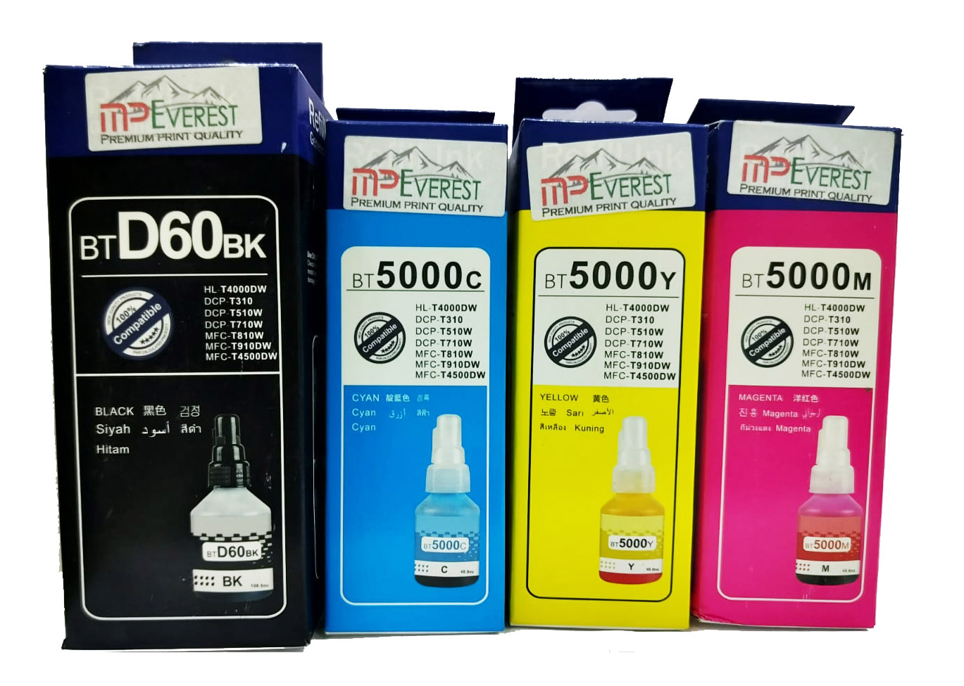 MP Everest Brother Refil Ink Set CMYK | BT-D60 BK | BT5000 C | BT5000M ...