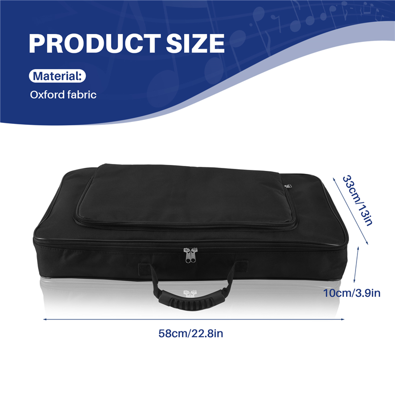 Sac Transport Pédales Guitare Luwecf - Tissu Oxford, 58x33x10 Cm, Étanche, Double Fermeture Éclair