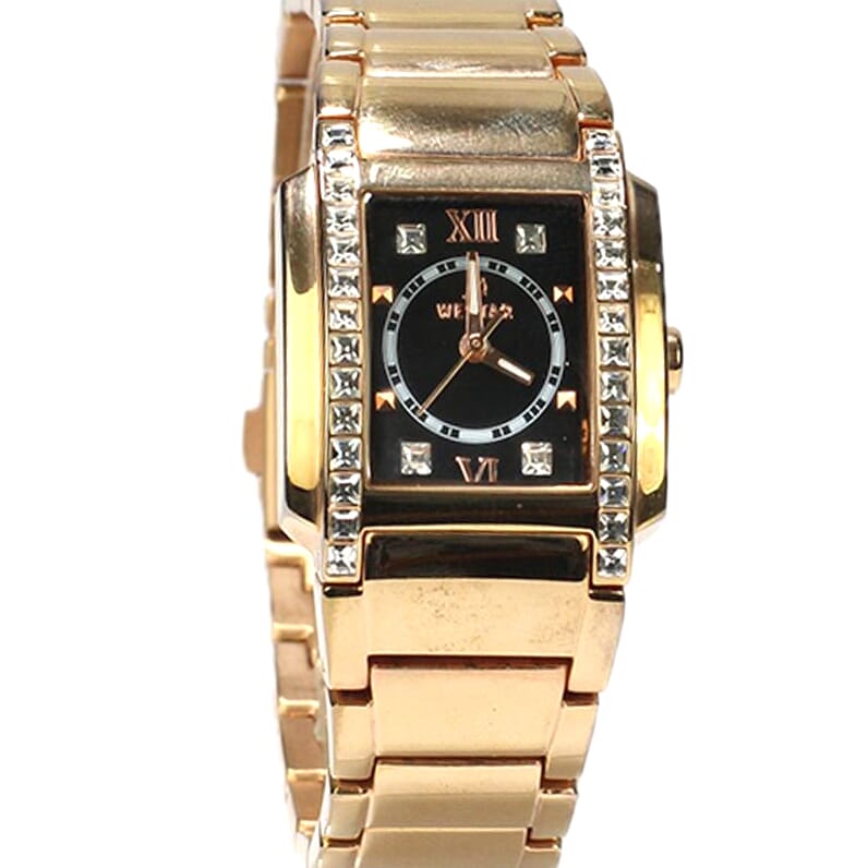 WESTAR 0244Ppn103 Golden Steel Strap Stone Studded Analog Watch