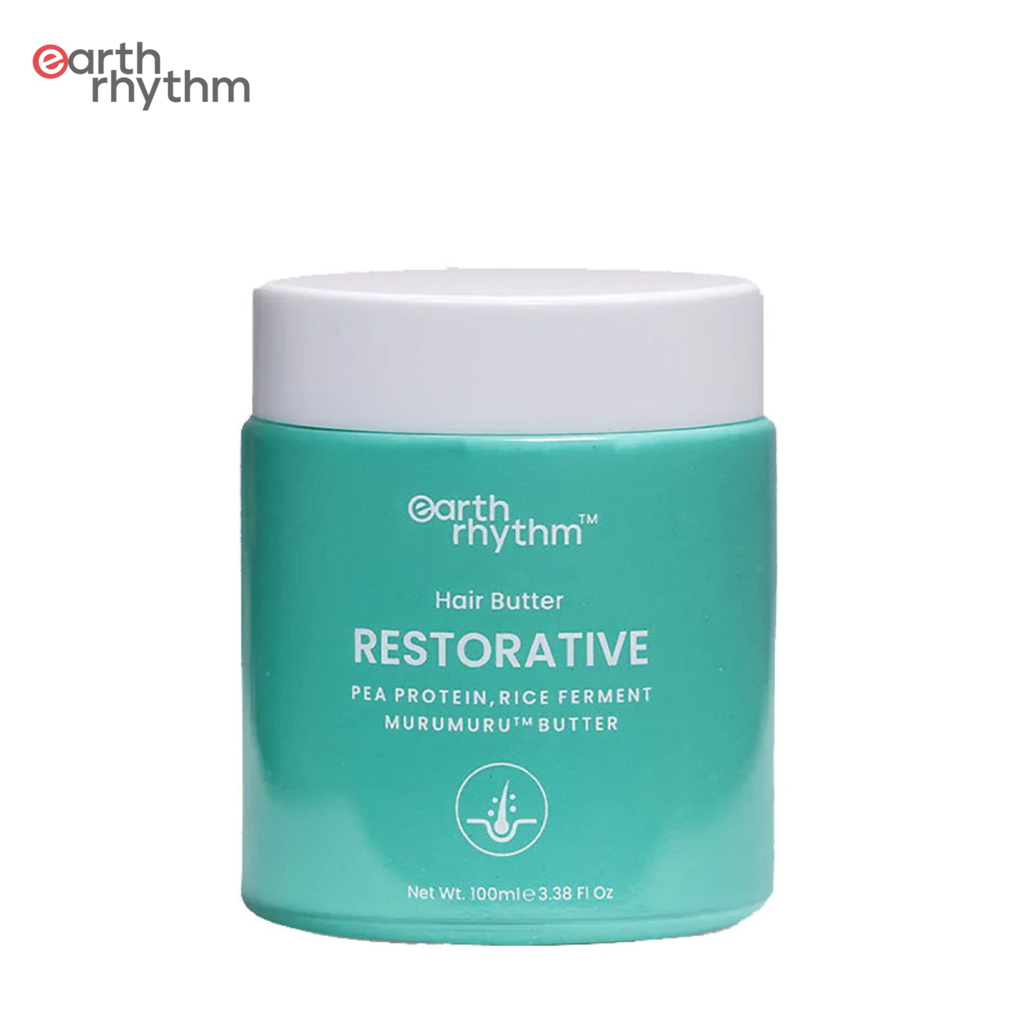 Earth Rhythm Restorative Hair Butter for Curly and Wavy Hair with Pea Protein, Murumuru & Rice Ferment Hair Mask Leave In Conditioner - 100 ml