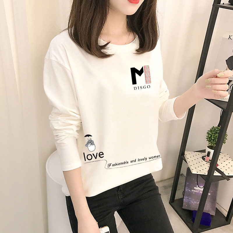 2024 Spring and Autumn New Korean Explosions Women s Long sleeved T shirt Women s Base Shirt Student Top Women s Round Neck T shirt Daraz .np