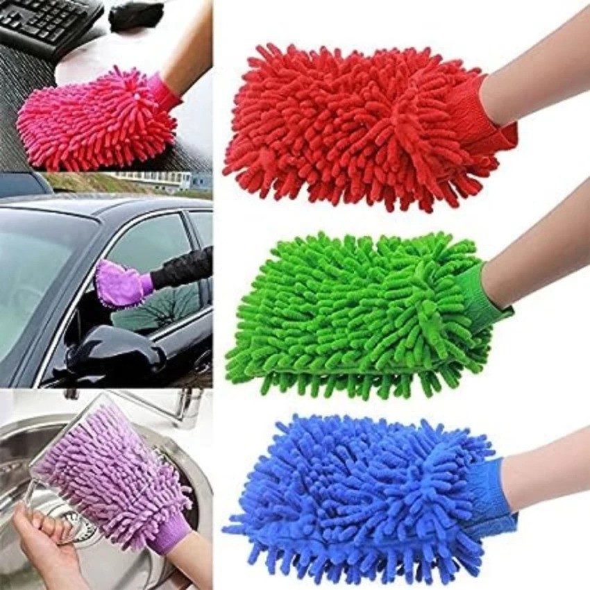 Free Size Microfiber Hand Gloves, Car Washing, Dust Cleaning