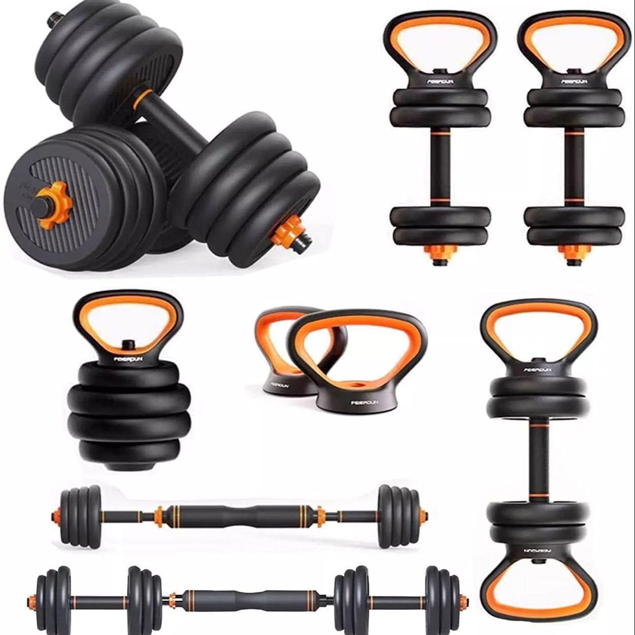 4X1 Adjustable workout 15 KG set kettlebells Dumbbells Barbell Push up stand
