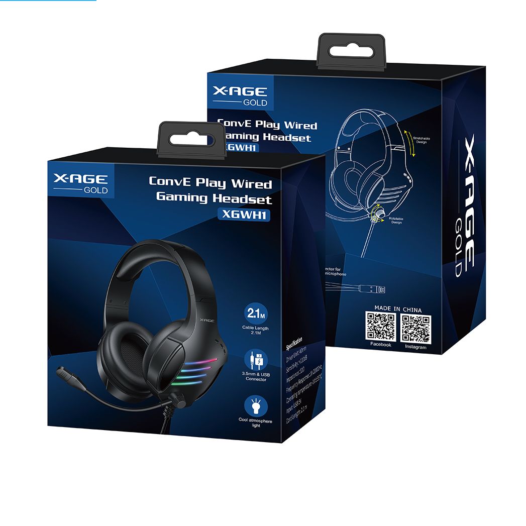 XAGE ConvE Play Wired Gaming Headset XGWH1 Equipped With 40mm