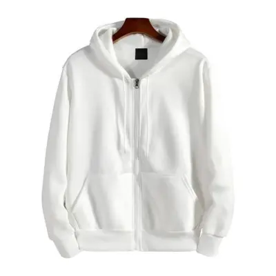 Mens white zip up on sale hoodie