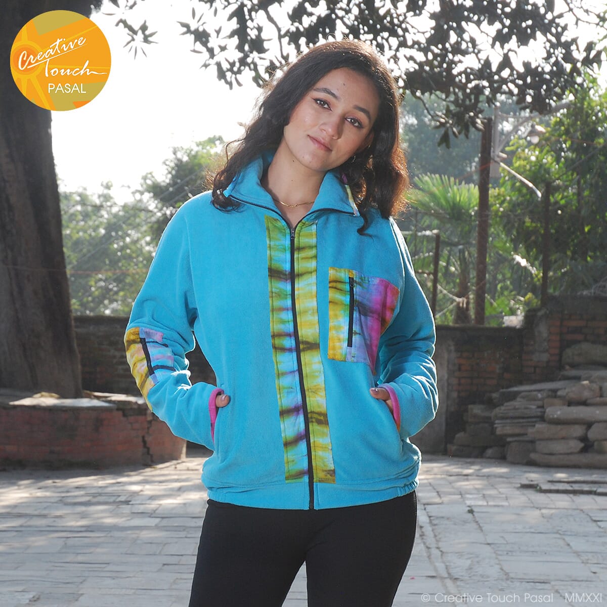 rainbow fleece jacket