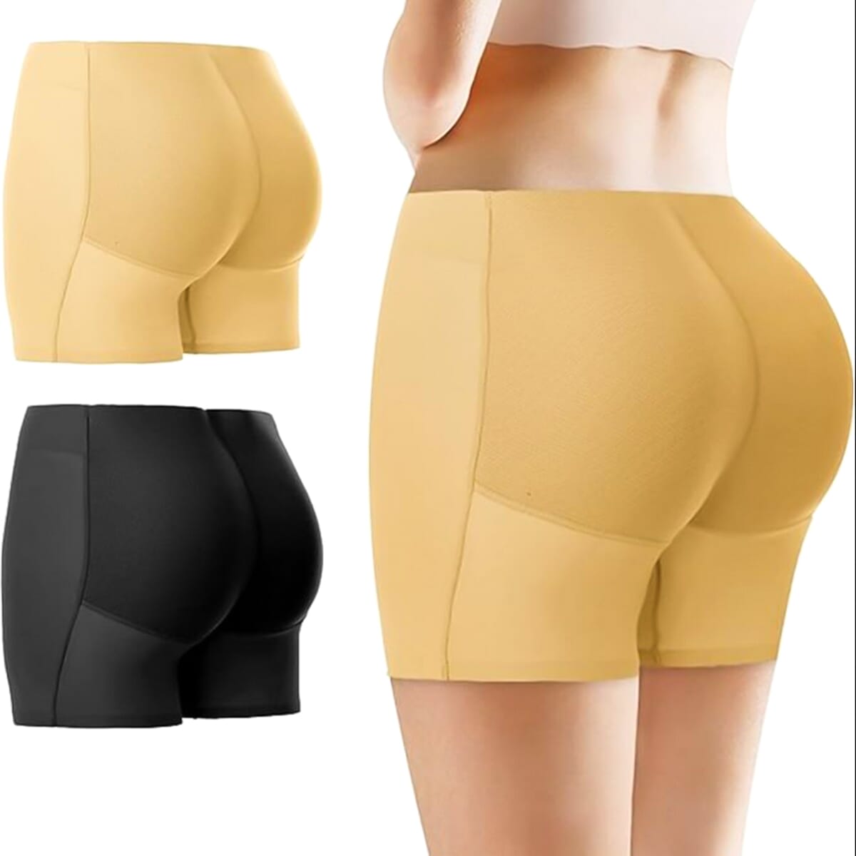GLAMORAS Nylon Spandex High Waist Seamless Under Skirt Shorts for
