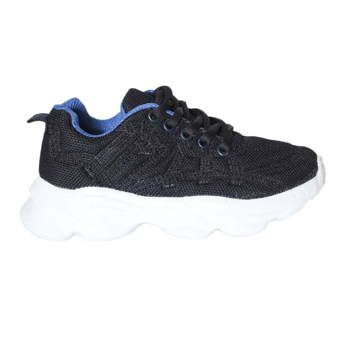 Black Lace-Up Sports Sneakers For Kids