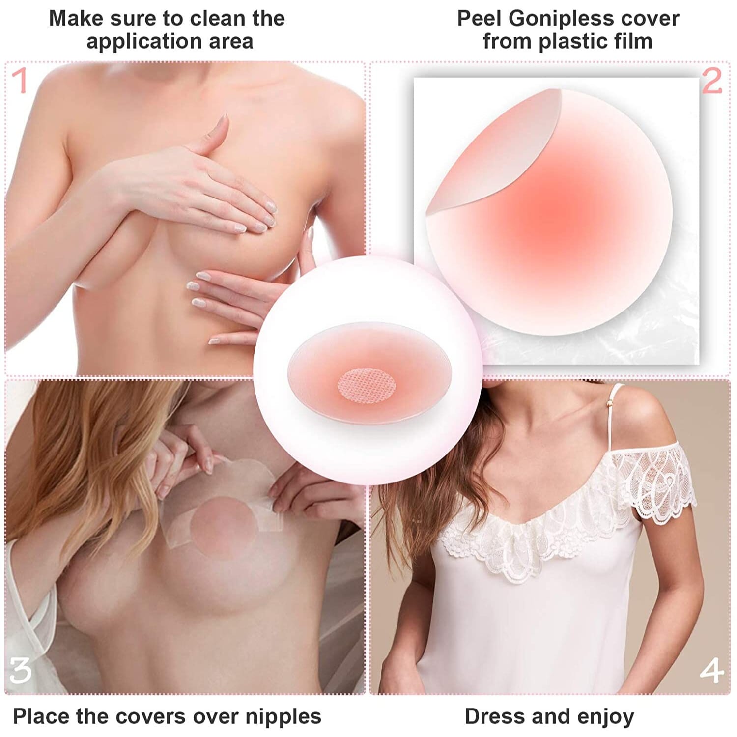 Nipple Cover - Reuseable Silicon Nipple Cover - Nude Color