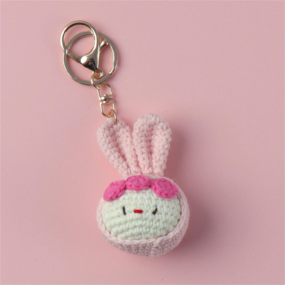 Knitted Wool keychain Soft Handmade Crochet Cute rabbit keyring