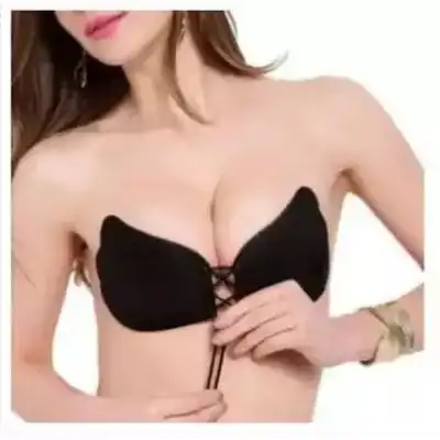 Breast Lift Bra Strapless Backless Push Up Silicone Drawstring