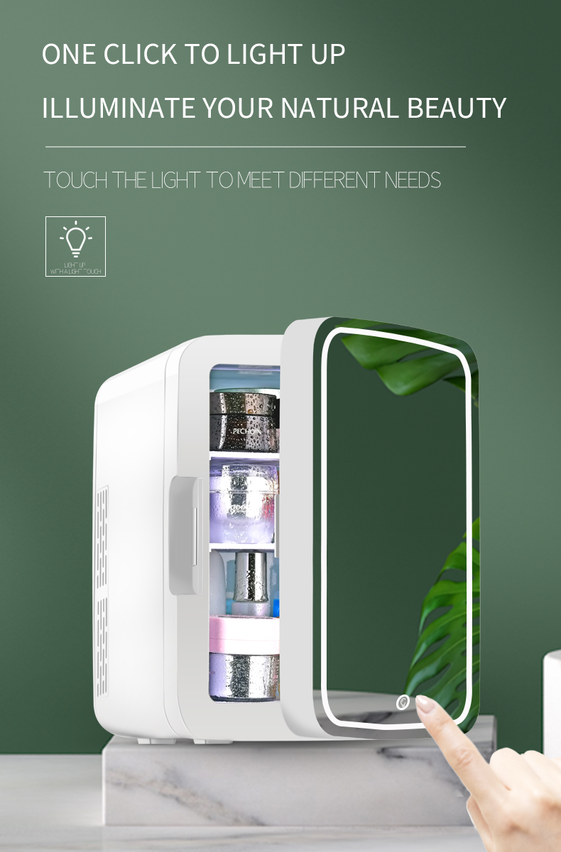 10 Liter Mini Fridge with Mirror + Warmer