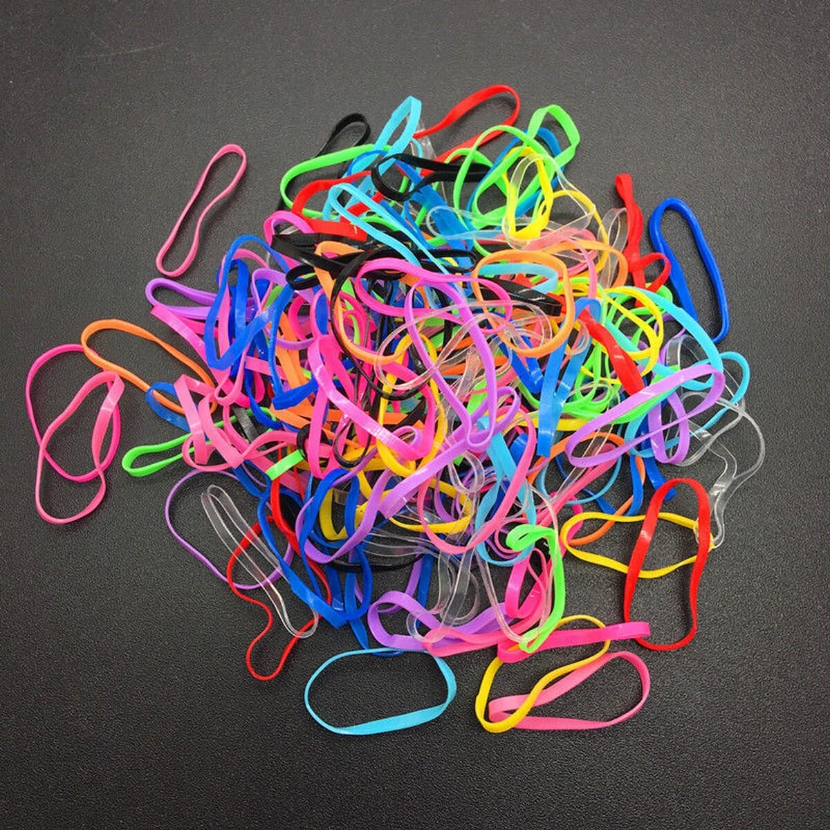 200PCS Clear Ponytail Elastic Rubber Band Hair Ties Ropes Rings Chinese Rubber Band For Kids