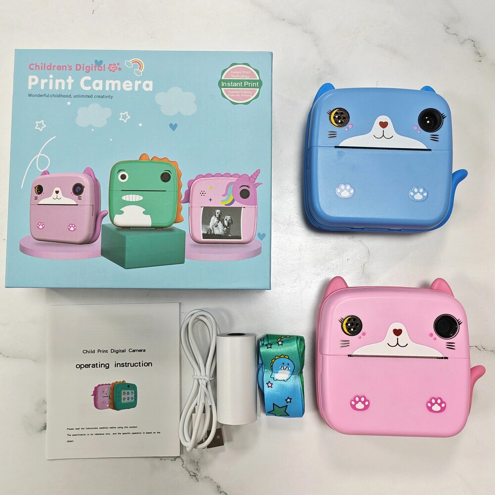 Childrens Camera With Instant Print Perfect Gift for 3-12 Year Olds (Including MicroSD Card)