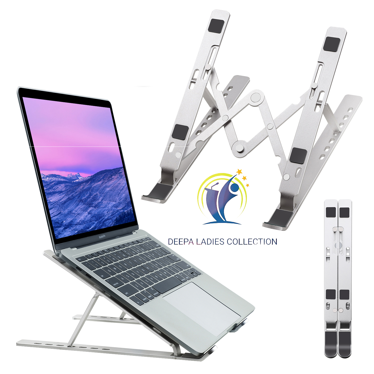 PVC Hard Plastic 7Level Adjustable Laptop Ipad Tab Stand