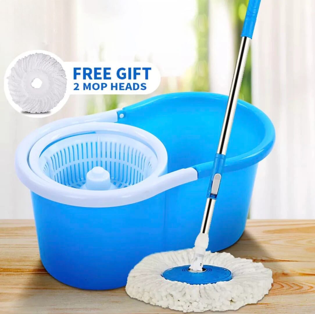 Easy Magic Floor Cleaning 360 Spin Bucket Mop Set With Dual Mop Heads Daraz .np