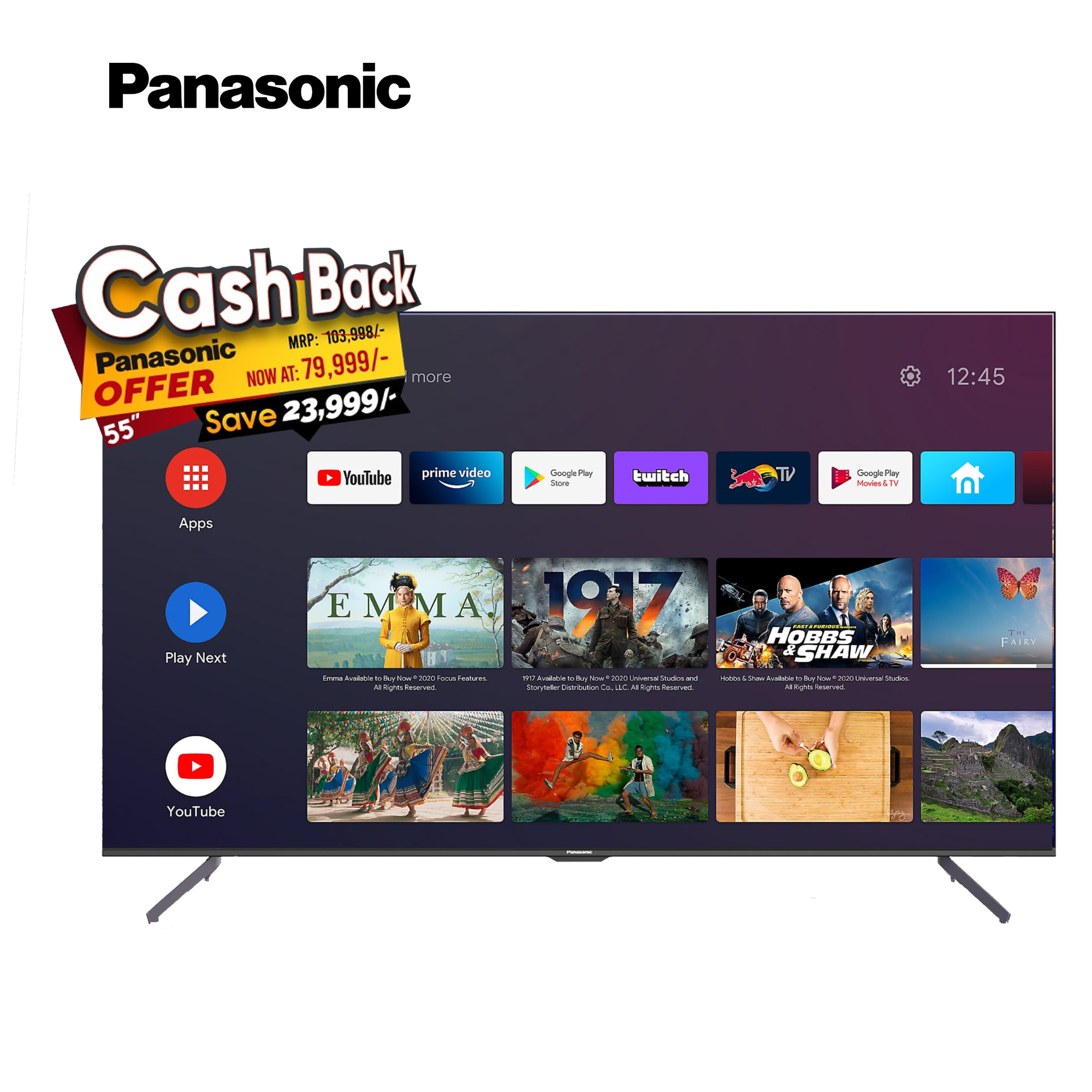 Panasonic 55 Inch 4K HDR Smart Android LED TV | TH-55HX750M | 12 +