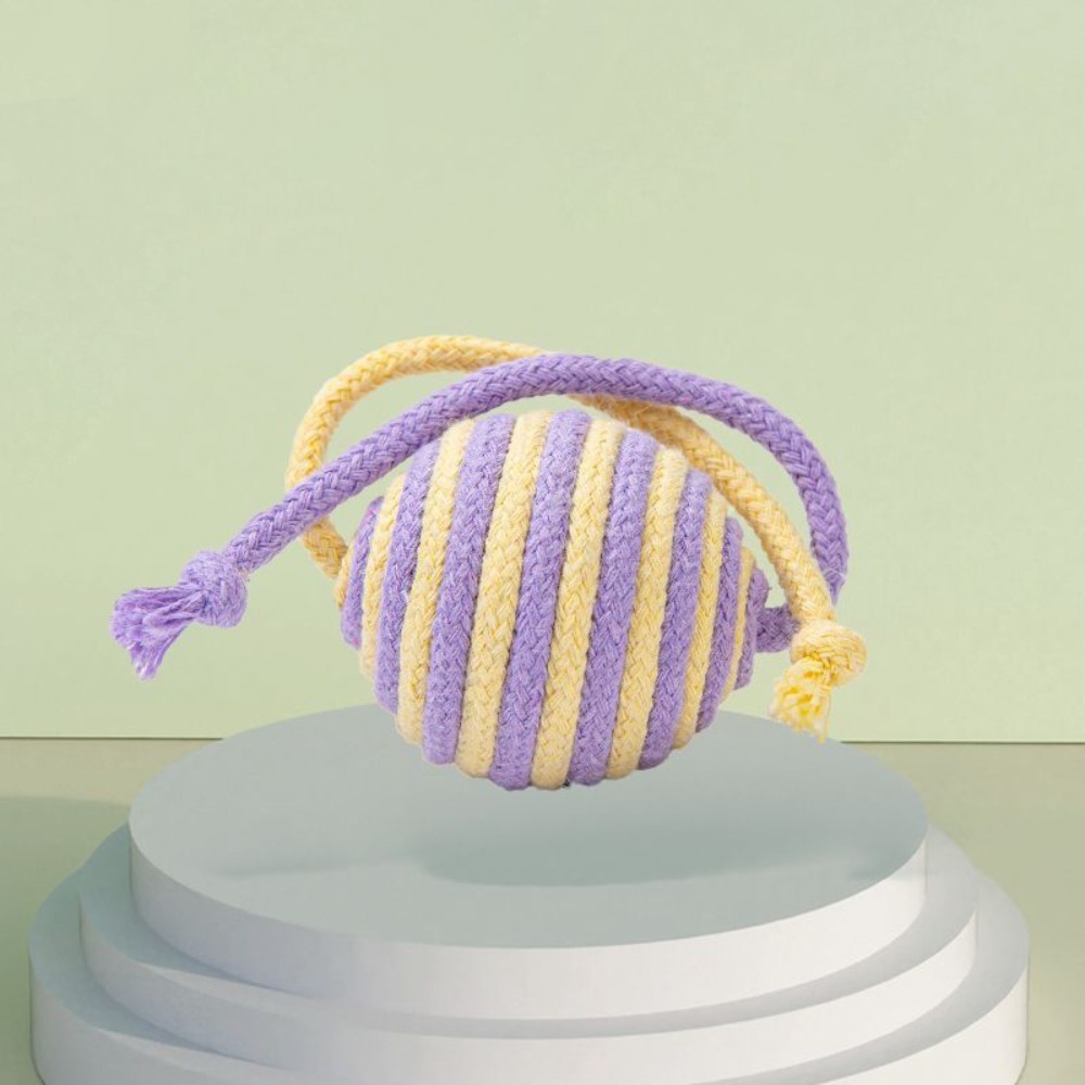 New Indoor Playing Cat Cotton Rope Ball Sounding Dog Cat Cat Ball Toy ...