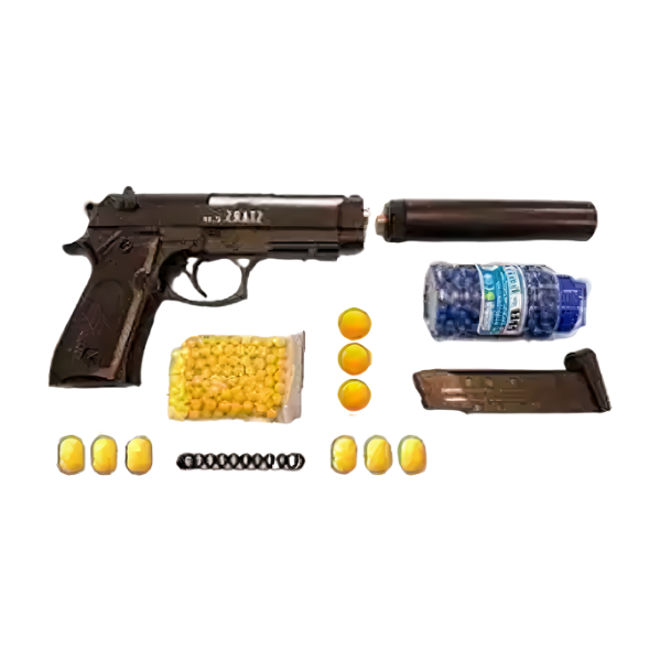 Realistic Beretta Toy Gun Yellow Plastic Ball Bullet Airsoft BB Gun