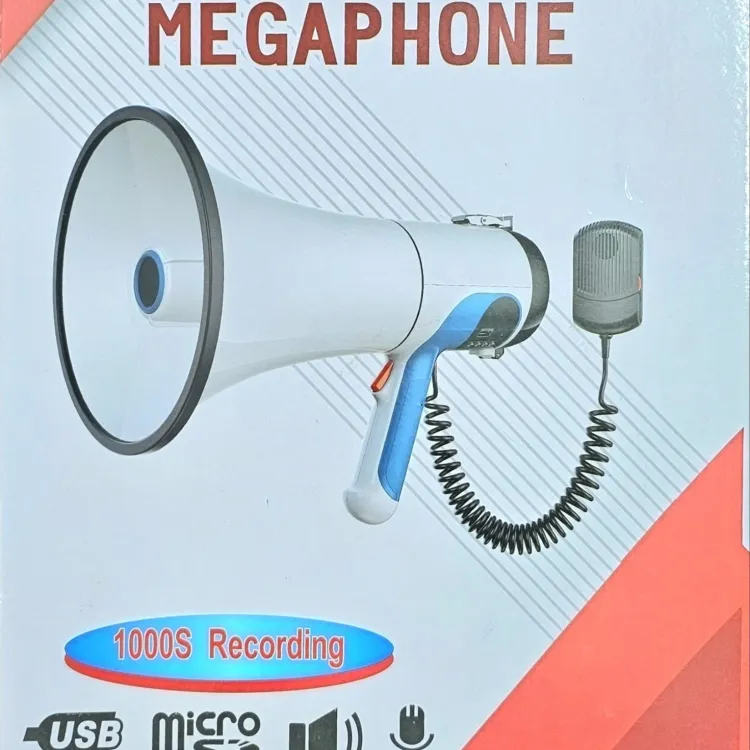 Megaphon 15W mit 10s Aufnahme, Sirene und Lautstärke. Tragbarer  Lautsprecher 150x250 mm - Cablematic