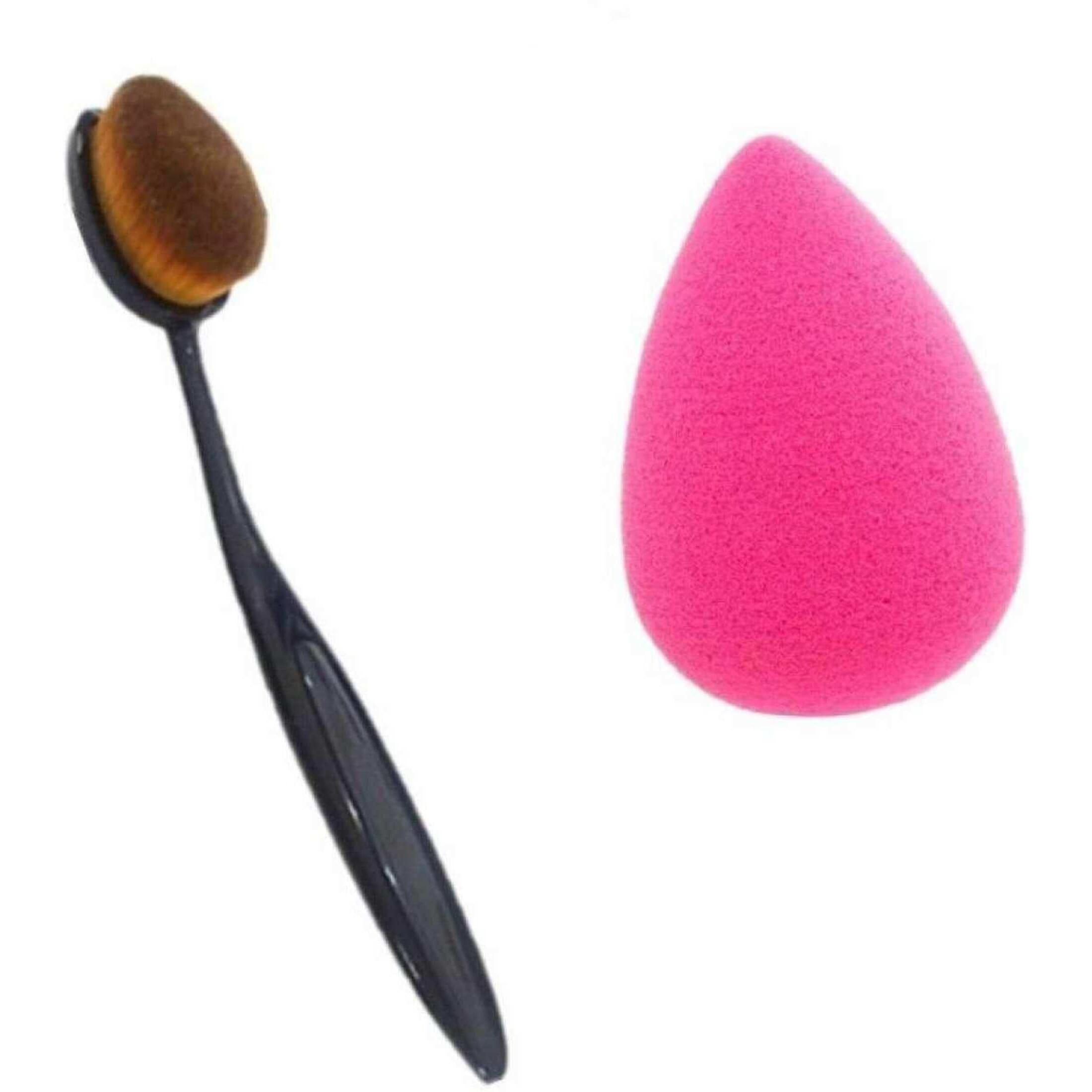 Combo Of Beauty Blender And Oval Brush