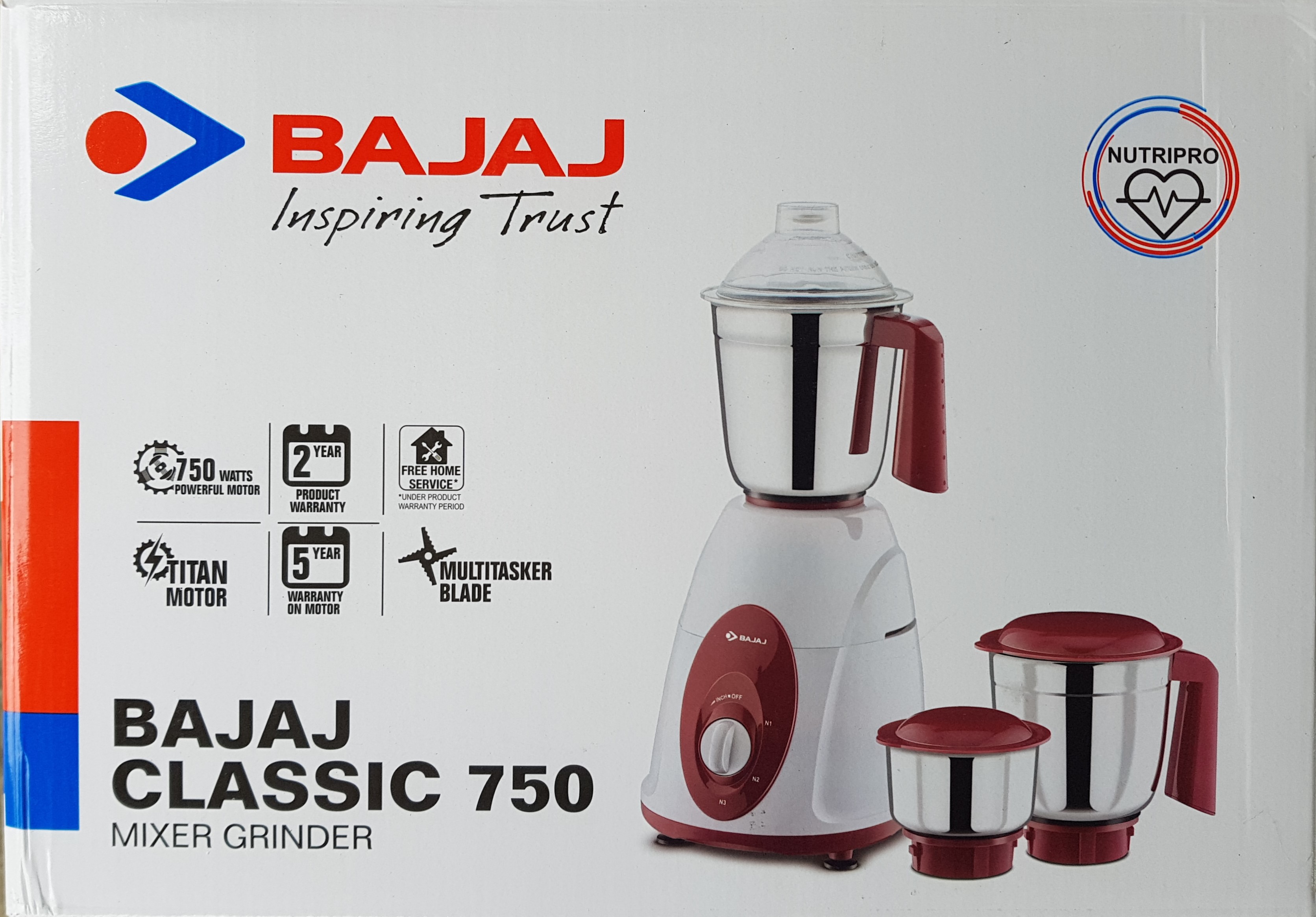 bajaj mixer grinder 750w price