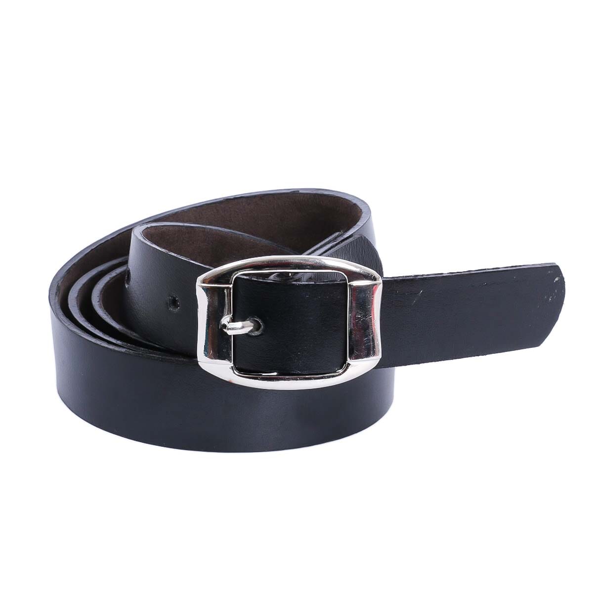 Black Solid Design Buckle Belt For Women
