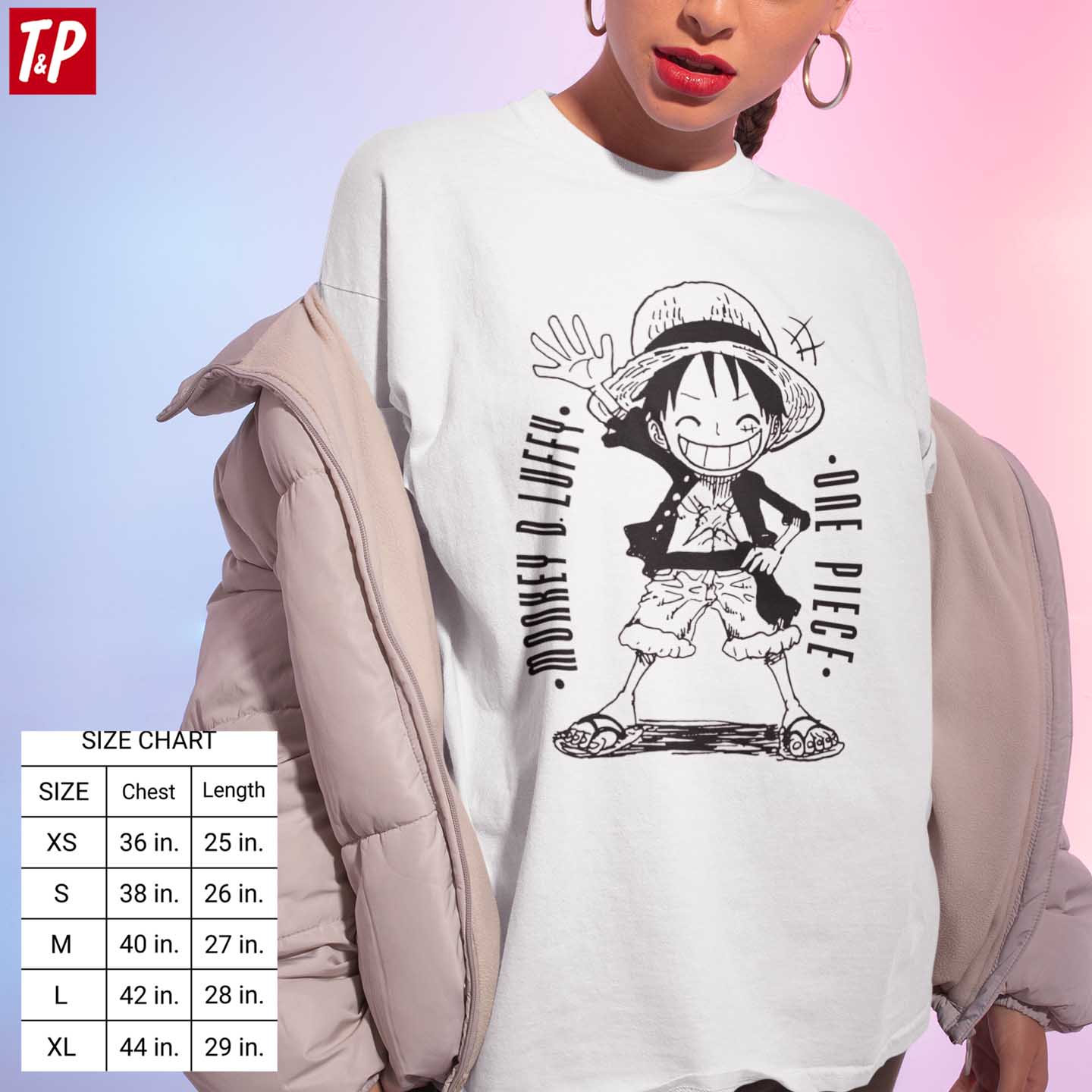 One Piece Luffy Printed Tshirt Unisex 