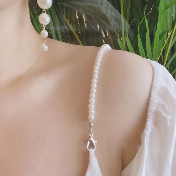 Masala Beads Pearls Stone Bra Strap Adjustable Shoulder Strap Underwear Bra  Accessories - Fashion, Bra Straps
