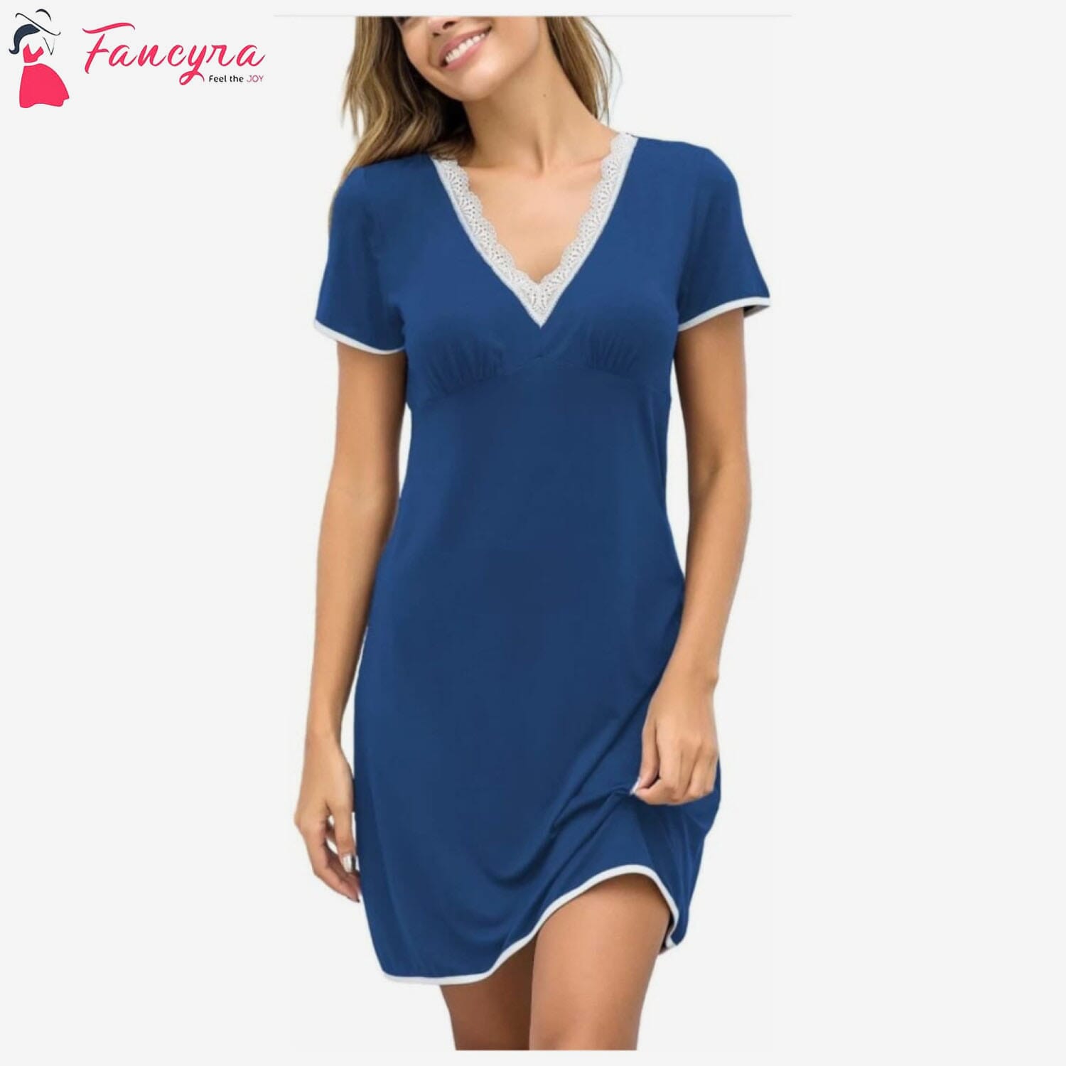 Vneck Short Sleeve Night Wear For Women