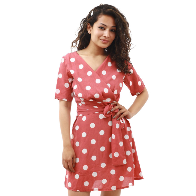 Pink And White Color Polka Dots Design One Piece Dress For Women Buy Online At Best Prices In Nepal Daraz Com Np