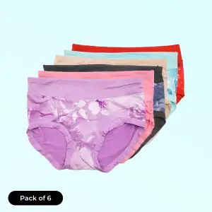 Ladies Cotton Knickers High Waisted Knickers for Women Full Back Coverage  Womens Underwear Multipack 2pcs(Dark,L)