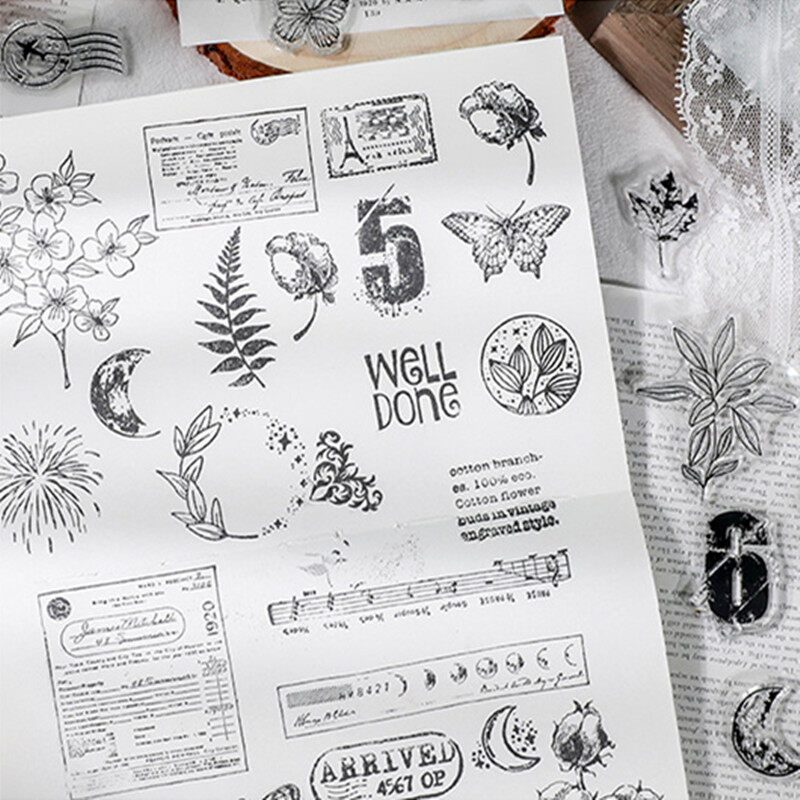 Globleland Stamps 4 Sheets Clear Flower Stamps For Scrapbooking ...