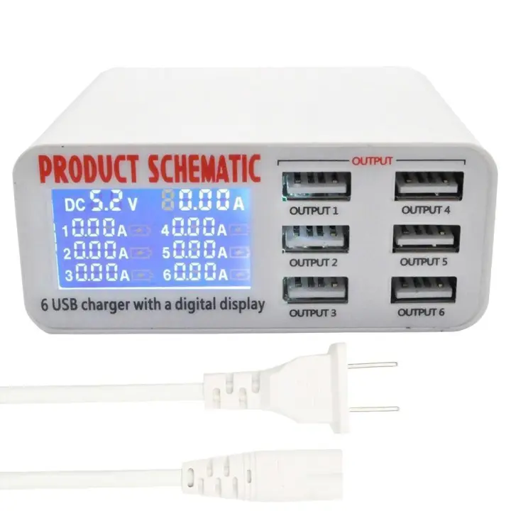 Multiport USB Fast Charger Digital Display Charging Station: Buy Online at  Best Prices in Nepal 