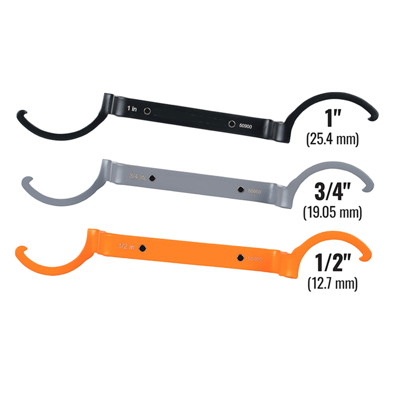 3-Piece Conduit Lockout Wrench Set — 1/2", 3/4" & 1" Offset Bend Locknut Wrenches With Magnetic Storage