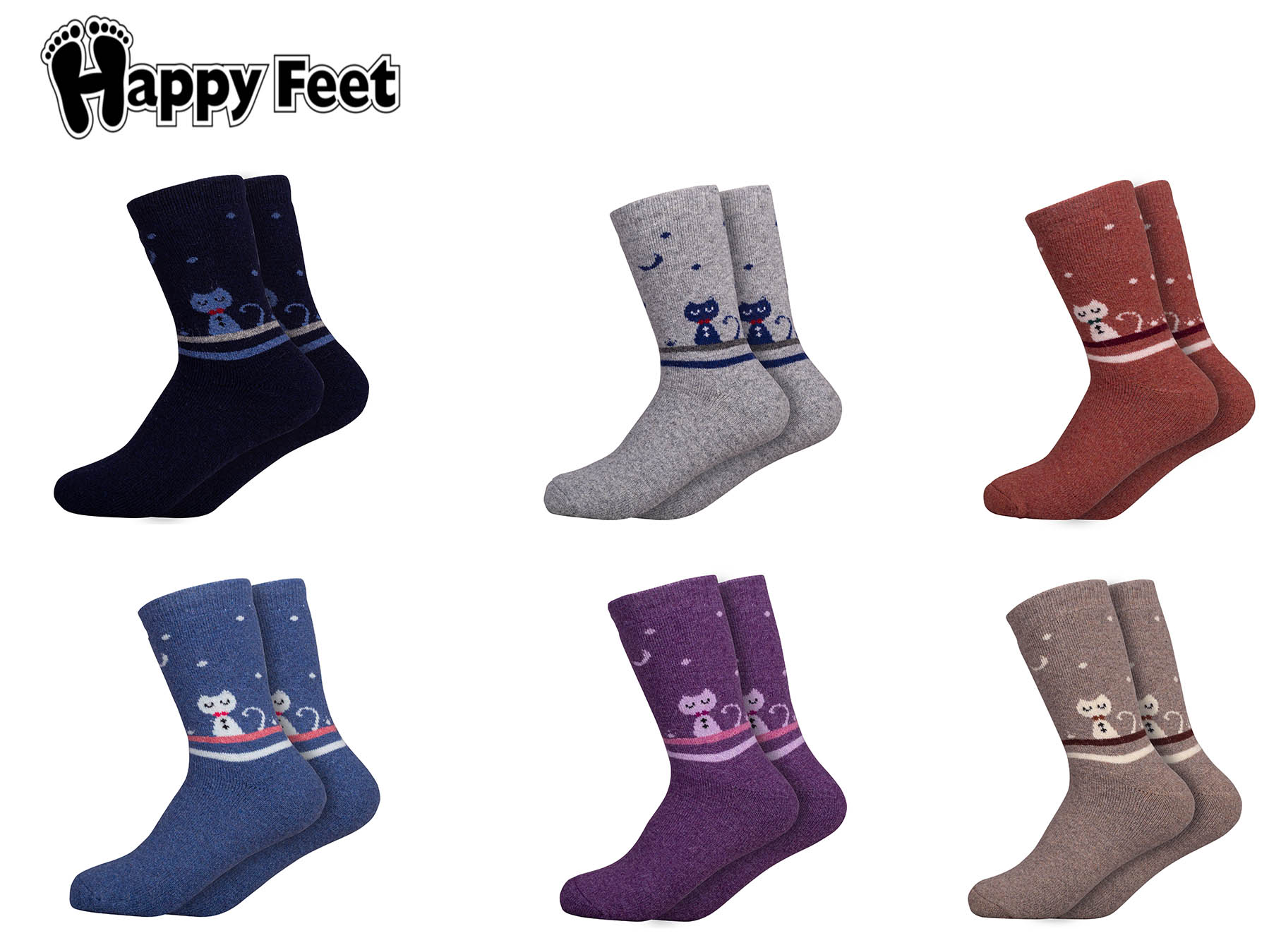 Pack of 6 Pairs of Pure Wool Socks (2033)