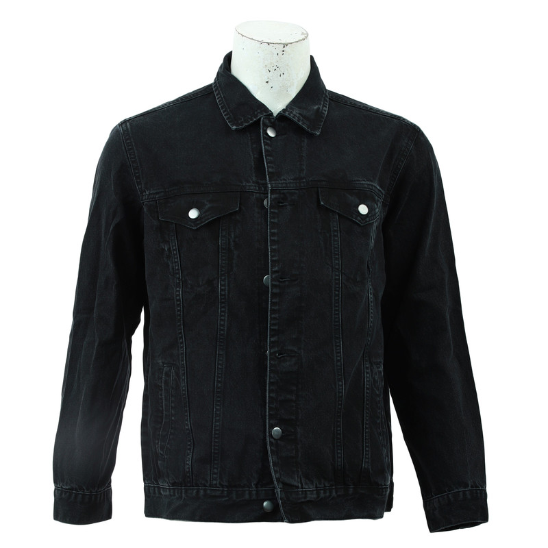 Black Jeans Back Printed Denim Jacket 