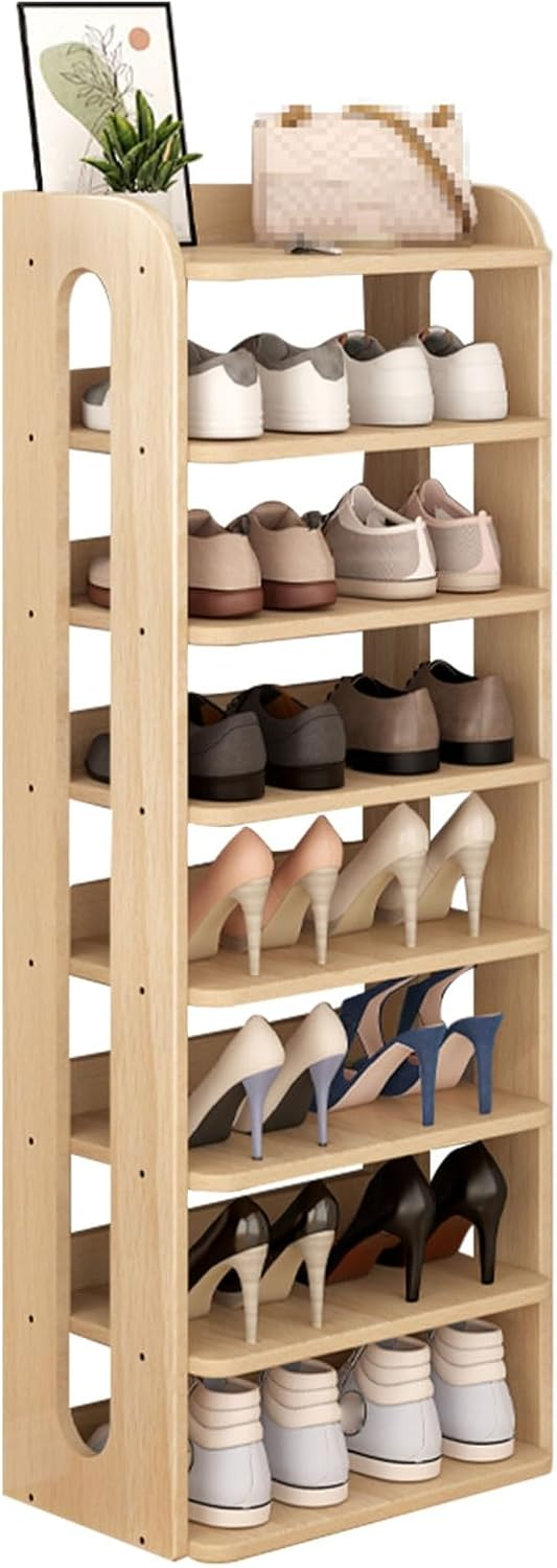 Open Shoe Rack Rvt Vertical Open Shoe Racks Cabinet 8-Tier Wooden Shoe Rack Storage for ...