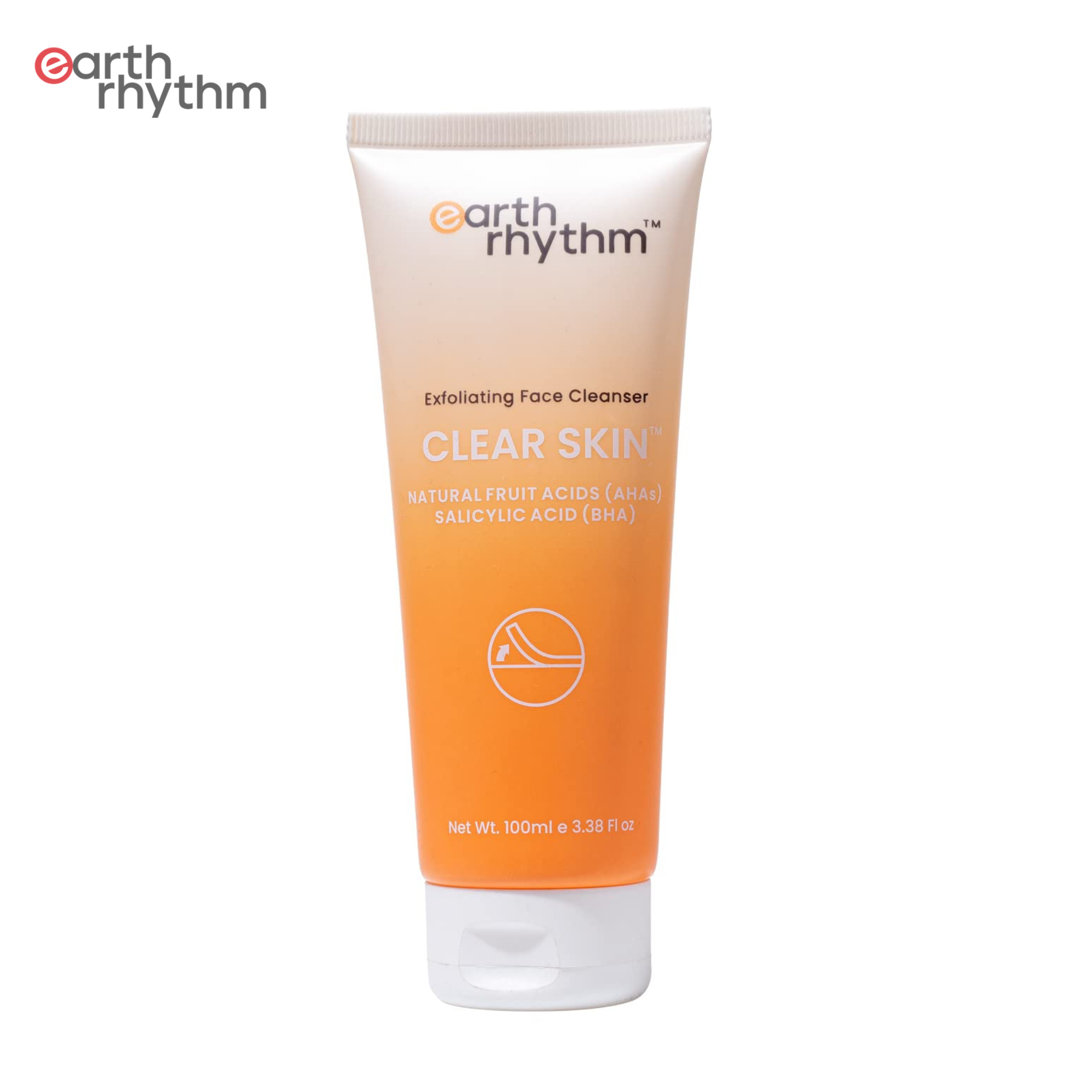 Earth Rhythm Clear Skin Exfoliating Cleanser with AHA & BHA All Skin Types - 100 ml
