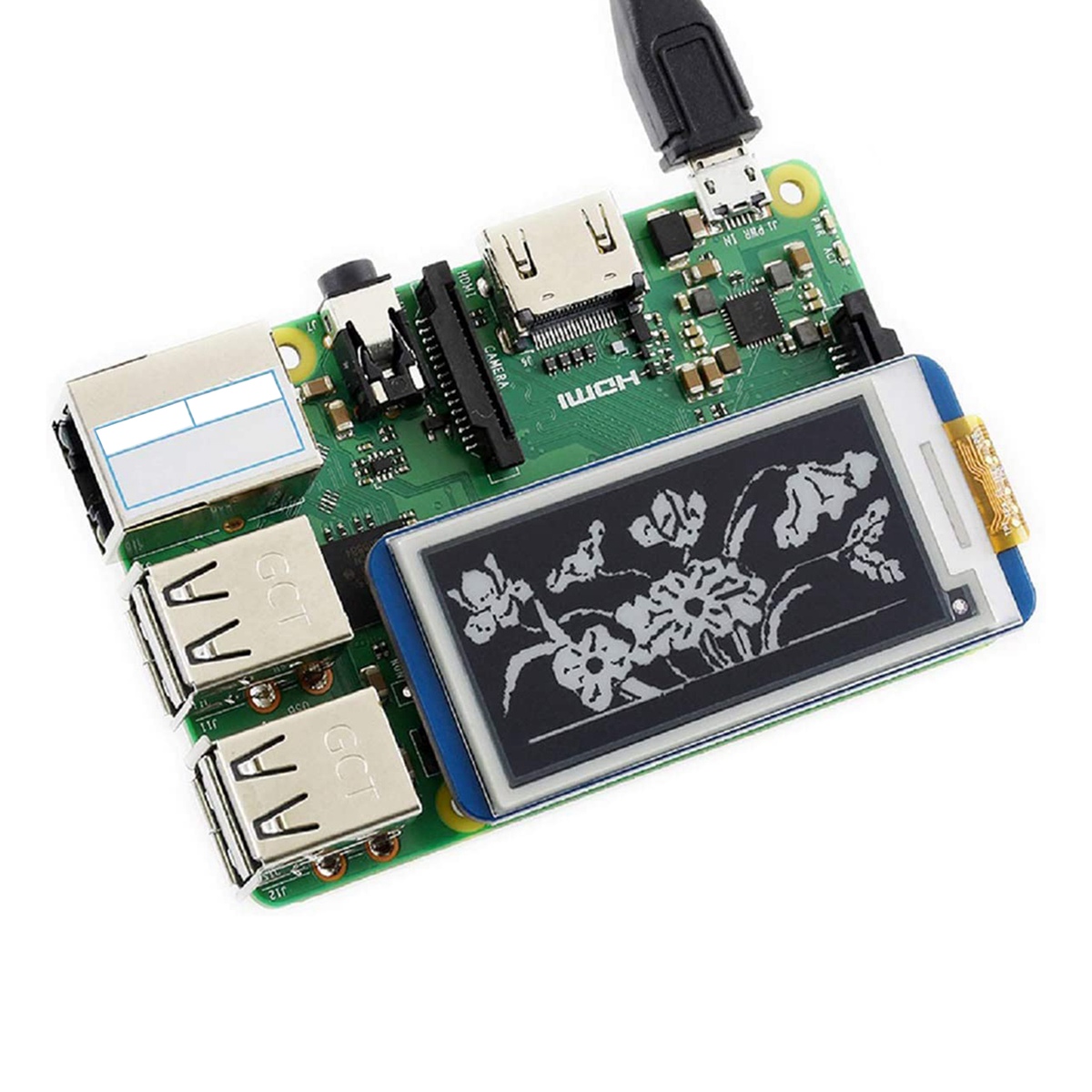 Waveshare 2.13 Inch E-paper Display HAT – 250x122 Resolutie, Zwart-wit E-ink Scherm Voor Raspberry Pi (Zero/2B/3B/3B+) Met SPI En Partieel Verversen