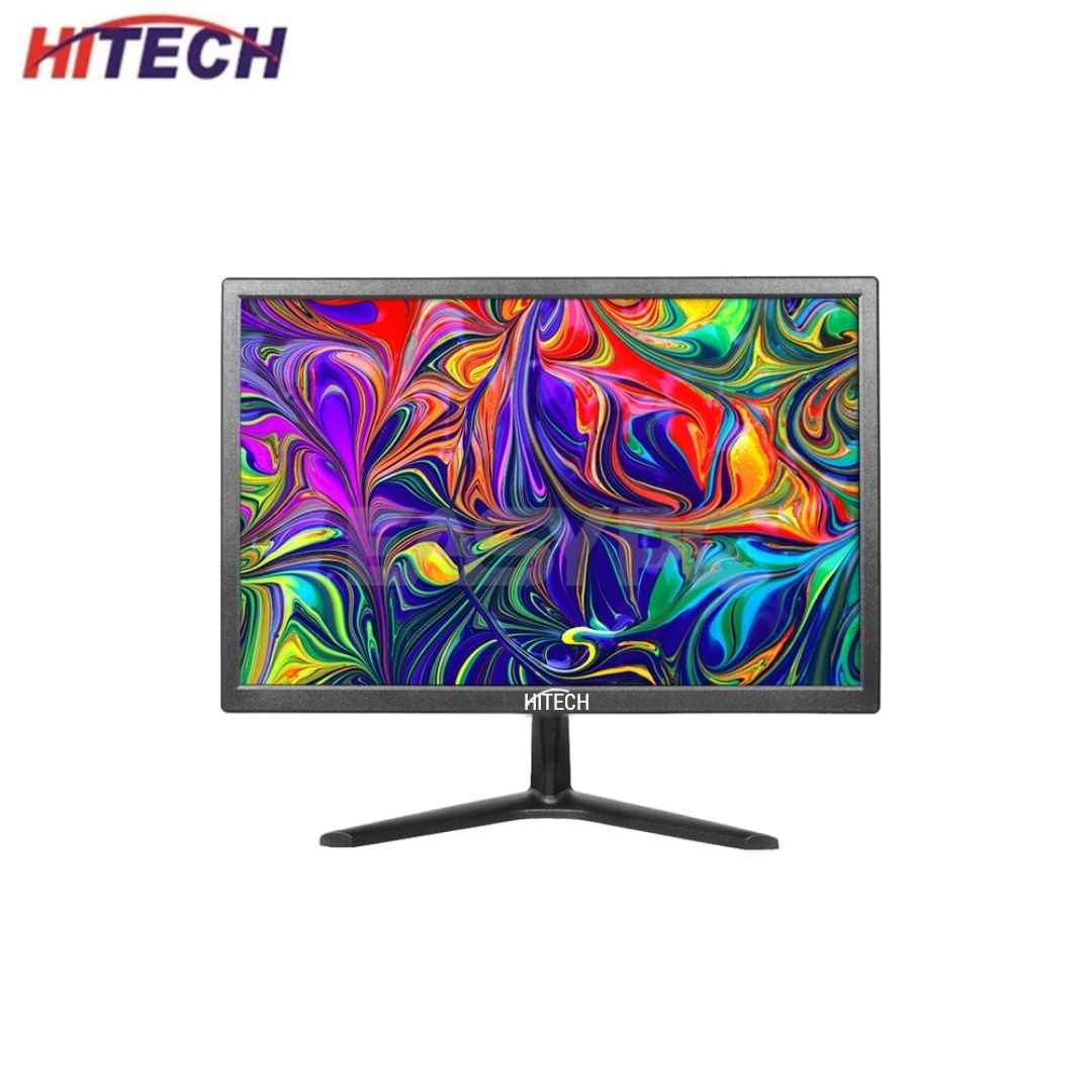 19 Inch LED Monitor HITech HDMI & VGA Ports , HDMI Cable, Black Color