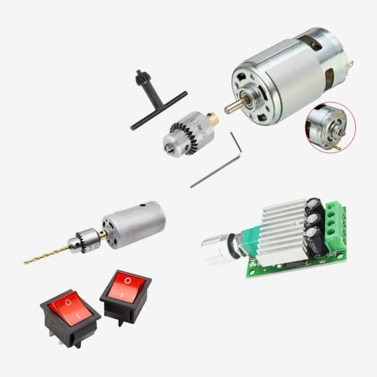 12v 775 dc motor & drill chuck online