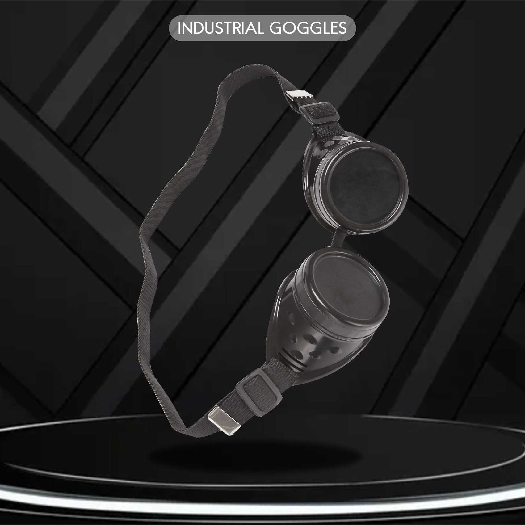 Doumneou Industrial Safety Goggles – Black Cup-Style Welding & Cutting Eye Protection With Glass Lenses – 89% Light Transmittance