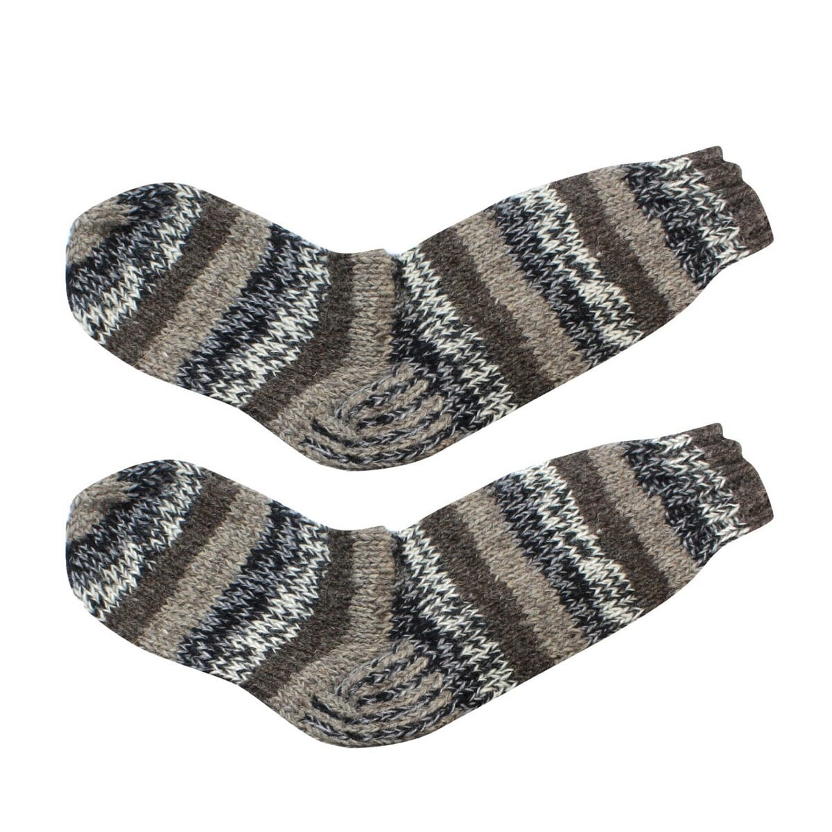 Grey With Multicolor Woolen Winter Long Socks