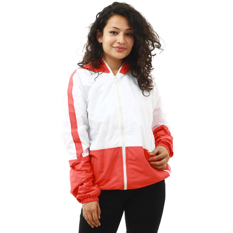 Red and white on sale nike windbreaker womens